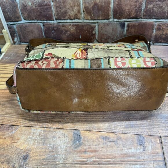 Vintage Etienne Aigner Tuscon Patchwork‎ Canvas Shoulder Bag Tote Purse Boho - Picture 5 of 16